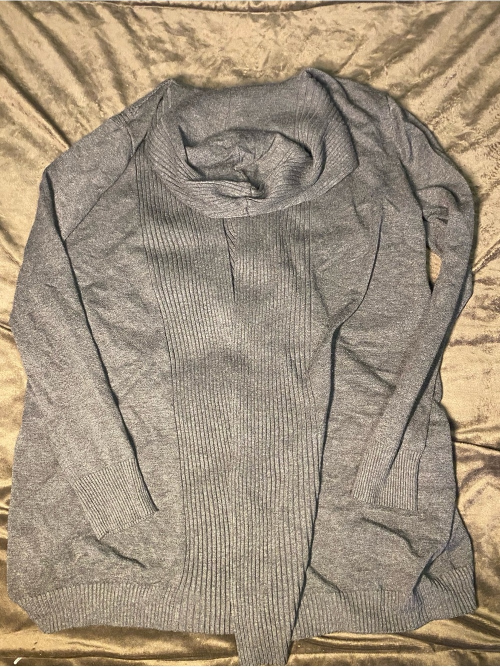 Hayden Light Gray Ribbed Cardigan Sweater